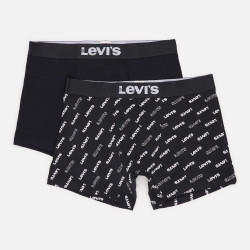 Levis Men Logo Aop Boxer Brief Organic Co 2P Black/White