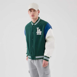 Bunda NEW ERA LA Dodgers MLB Varsity Dark Green Jacket tmavozelená