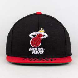 Mitchell & Ness Logo Bill Snapback Hwc Miami Heat Black / Red