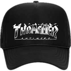 Thrasher X Antihero Pigeon Mag Trucker Hat Black