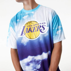 Tričko New Era La Lakers NBA Sky All Over Print Blue Oversized T-Shirt modré