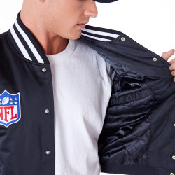 Bomber bunda New Era NFL Las Vegas Raiders Satin Black Bomber Jacket čierna