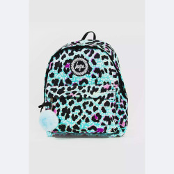 Hype Unisex Blue Ice Leopard Crest Backpack Blue