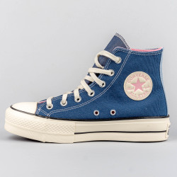 Converse Chuck Taylor All Star Lift Platform Denim NAVY/EGRET/SUNRISE PINK