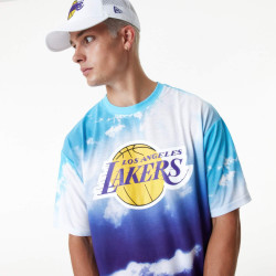 Tričko New Era La Lakers NBA Sky All Over Print Blue Oversized T-Shirt modré