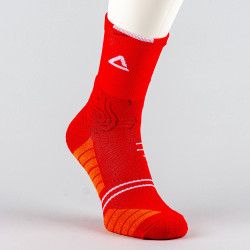 Peak Big Triangle 3 Basketball Socks Red