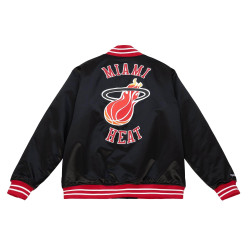 Mitchell & Ness Heavyweight Satin Jacket Miami Heat Black