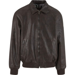 Pánska bomber bunda Karl Kani Signature Pu Leather Bomber Jacket hnedá