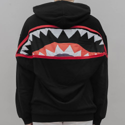 Sprayground Hidden In The Zipper Shark Fullzip Hoodie Black