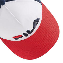 Fila BEPPU TRUCKER CAP linear logo snap back True Red-Bright White-Medieval Blue