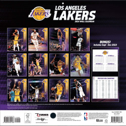 TURNER SPORTS NBA 2024 (30x60 cm) WALL CALENDAR LOS ANGELES LAKERS