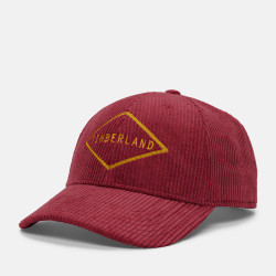 Unisex manšestrová šiltovka Timberland Corduroy Cap tmavočervená