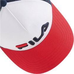 Fila BEPPU TRUCKER CAP linear logo snap back True Red-Bright White-Medieval Blue