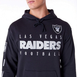 Mikina s kapucňou New Era NFL Las Vegas Raiders Patch Black Oversized Pullover Hoodie čierna