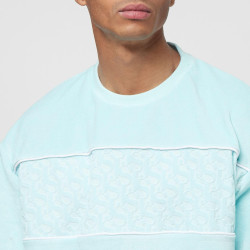 Sean John Monogram Logo Devoré Velours Tee mint