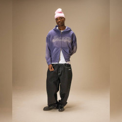 Mikina Jacker Rough Garment Dyed Premium Hoodie Zip modrá