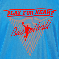 Peak Play For Heart Round Neck T-Shirt Bright Mid.Blue