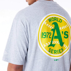 Tričko New Era MLB Oakland Athletics World Series Grey Oversized T-Shirt šedé