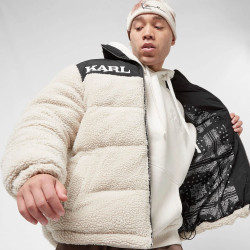 Karl Kani KK Retro Teddy Puffer Jacket light sand/black