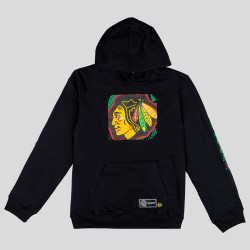 Mitchell & Ness Nhl Big Face 7.0 Fashion Hoodie Chicago Blackhawks Black