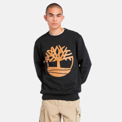 Mikina bez kapucne Timberland Tree Logo Crew Neck Sweatshirt čierna Regular fit