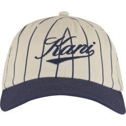 Šiltovka Karl Kani Cursive Varsity Pinstripe Baseball Cap krémová biela