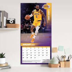 TURNER SPORTS NBA 2024 (30x60 cm) WALL CALENDAR LOS ANGELES LAKERS LEBRON JAMES