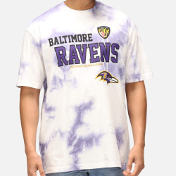 Re:Covered NFL Ravens Badge Purple Tie Dye Relaxed T-Shirt
