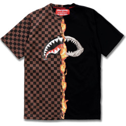 Sprayground Burnt Sharks In Paris T-Shirt Brown/Black