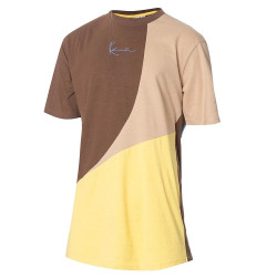 Karl Kani KK Woven Signature Block Tee brown/light yellow/sand