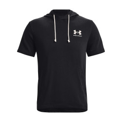 Under Armour Men's UA Rival Terry Short Sleeve Hoodie Black/Onyx White