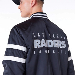 Bomber bunda New Era NFL Las Vegas Raiders Satin Black Bomber Jacket čierna