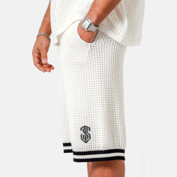 Pletené kraťasy Sixth June KNITTED Embroidery Short biele