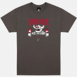 Tričko THRASHER THR x TOY MACHINE MONSTER-GRAM T-SHIRT tmavošedé