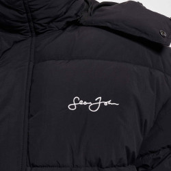Sean John SJ Script Logo Hooded Puffer Jacket black