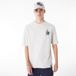 NEW ERA New York Yankees MLB Food Graphic Stone Oversized T-Shirt Cream