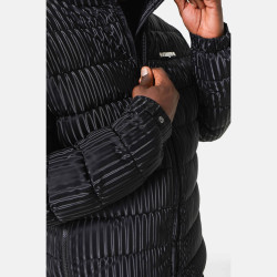 Sixth June Iridescent Metallic Puffer Jacket Black