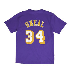 Mitchell & Ness NBA Name & Number tee Los Angeles Lakers Shaquille O'Neal PURPLE