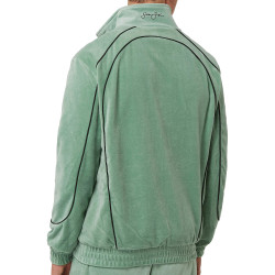 Sean John Script Logo Piping Velours Trackjacket Light Green