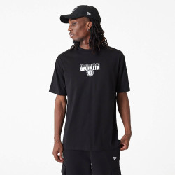 New Era NBA Brooklyn Nets City Graphic Black Oversized T-Shirt Black
