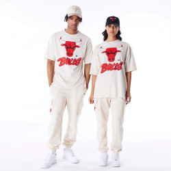Tričko New Era NBA Chicago Bulls Wordmark Stone Oversized T-Shirt krémová biela