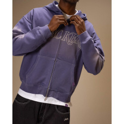 Mikina Jacker Rough Garment Dyed Premium Hoodie Zip modrá