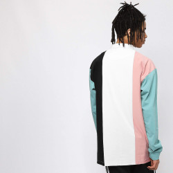 Karl Kani College Block Rugby Shirt White/Turquoise/Pink/Black