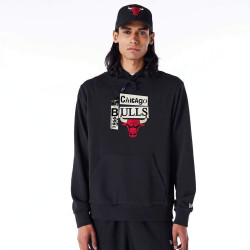Mikina s kapucňou New Era NBA Chicago Bulls Newspaper Graphic Black Pullover Hoodie čierna