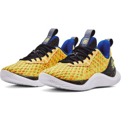 Under Armour Grade School Curry Flow 10 'Double Bang' Basketball Shoes Steeltown Gold / Black