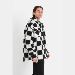 Sixth June Oversized Square Sherpa Jacket Bkwh