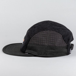 DJINN'S 5 Panel Soft Flat Cap Sunday Coffee Cord Black