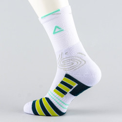 Peak Big Triangle 3 Basketball Socks White