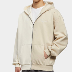 Karl Kani KK Chest Signature Split OS Full Zip Hoodie off white/light