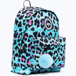 Hype Unisex Blue Ice Leopard Crest Backpack Blue